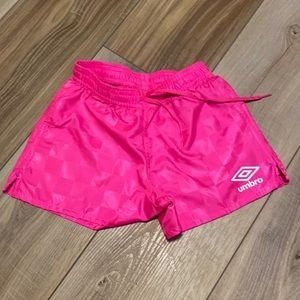 Hot a pink Umbro Youth shorts